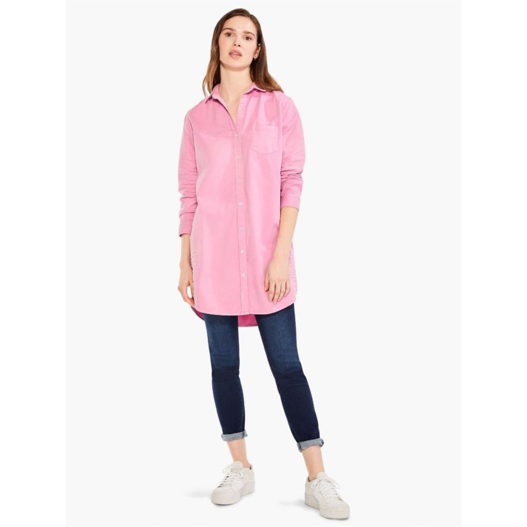 Nic+Zoe New Summer Day Cotton Tunic Shirt Barbie Pink Size Large Nwt $168 Retail